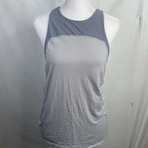 Lululemon Small Gray with Blue/Gray Split Back Running Yoga Fitness Tank Top. - Picture 7 of 7